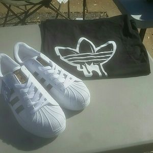 I am selling superstar Adidas and shirt